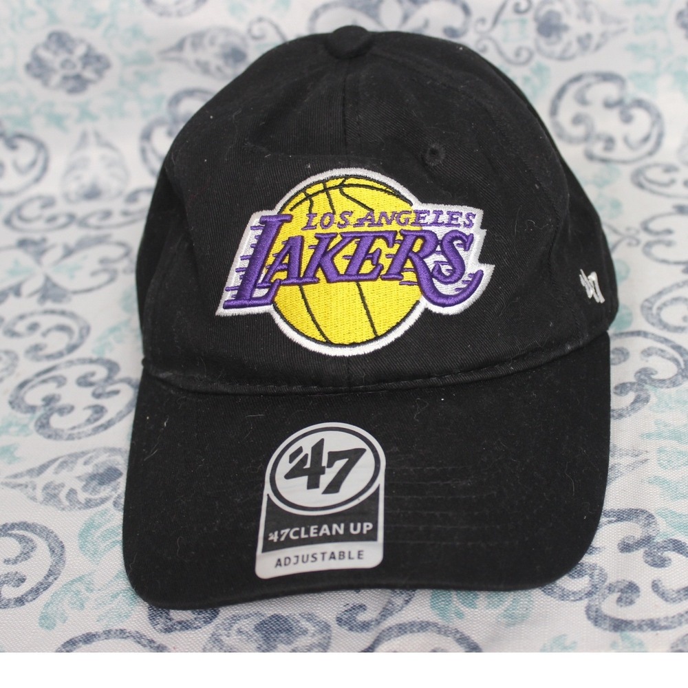 47‎ Brand Los Angeles Lakers Black Clean Up Adjustable Hat OSFA
